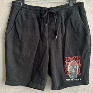 Cartel‎ Death B4 Dishonor black 100% cotton pull-on 8” shorts